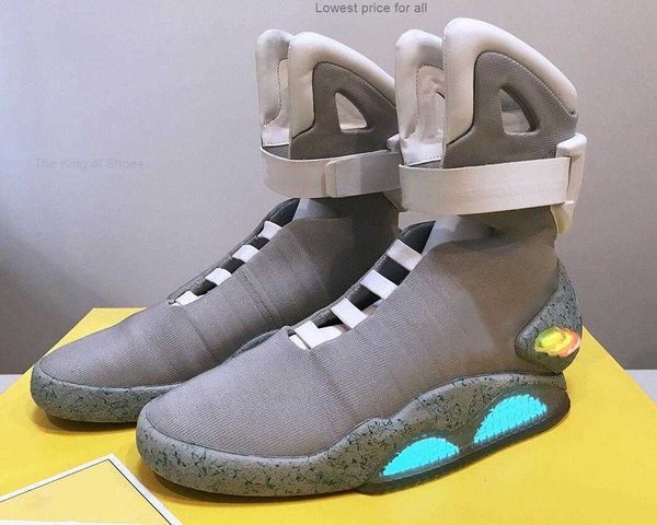 

sneakers led shoes dark gray marty mcfly 's lighting marty mcflys mags black authentic air mag back to the future glo