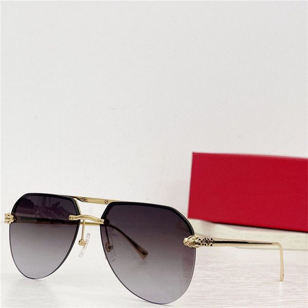 

new fashion design pilot sunglasses 0244s rimless lens metal half frame simple and popular style versatile outdoor uv400 protection eyewear, White;black