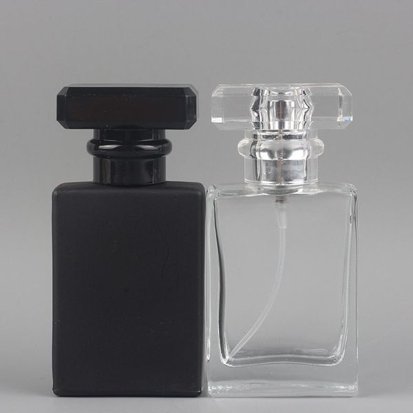 

200pcs/lot 30ml transparent glass empty bottle perfume bottle atomizer spray can be filled bottle spray box travel size portable