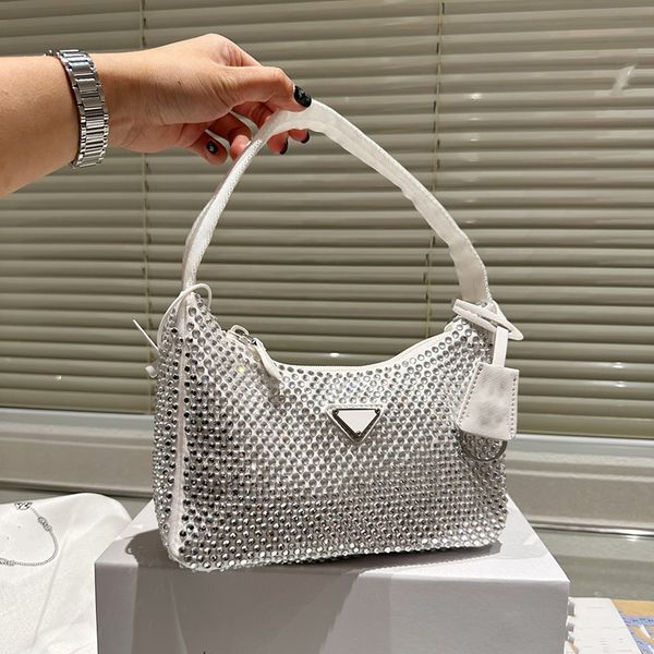 

23ss handbags for women luxurys designers small totes bag handbags shouder crossbody women handbag pouch purse with crystal decoration 23cm
