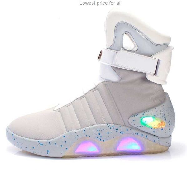 

2023 new boots 1989 light up sneakers led mag shoes for men air shoes usb recharging back to the future street 35-44 back to the future mag, Black