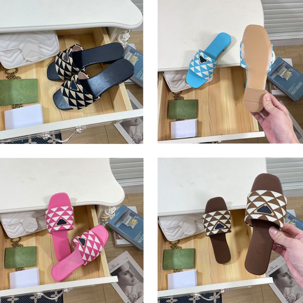 

woman embroidered fabric slides slippers black beige embroidery mules home flip flops casual sandals summer leather flat slide rubber sole f