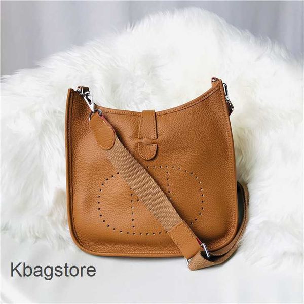 

girl cowhide women's fashion evelyns tote bags designer perforated casual bag with one shoulder 2023 purse classic herms handbags edzo