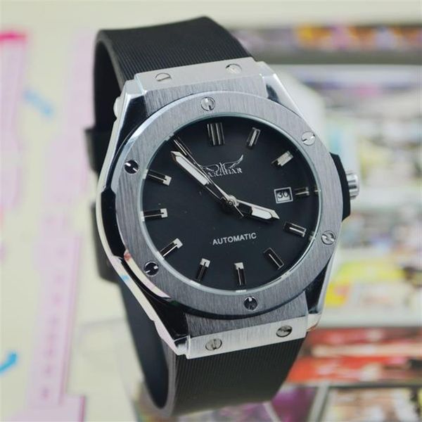 

mens automatic mechanical watches hollow watch classic fusion multifunction hollows fashion waterproof luminous men sports wristwa226m, Slivery;brown