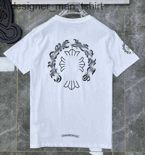 

fashion mens classic t shirts brand t-shirts ch white short sweater casual embossed letter horseshoe sanskrit cross pattern designer tees wo, White;black