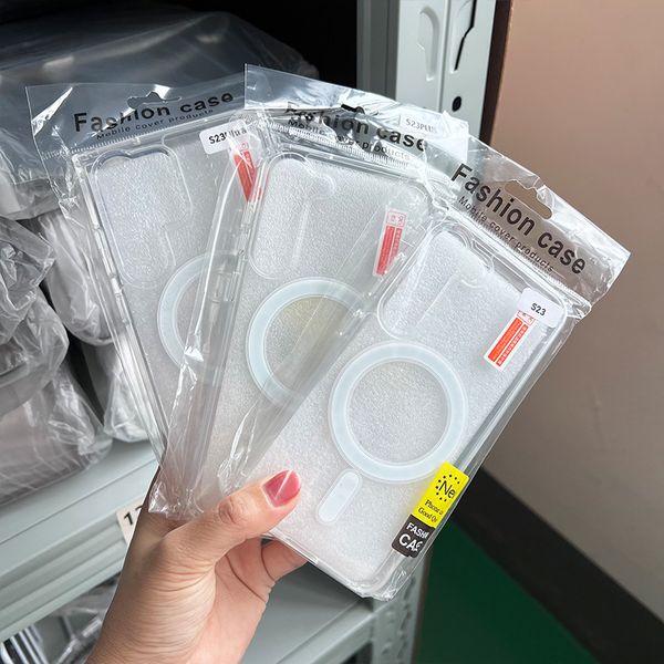 

clear tpu magnetic case for iphone 15 14 13 12 pro max mini magnet wireless charging transparent drop cover for samsung s2 s3 ultra