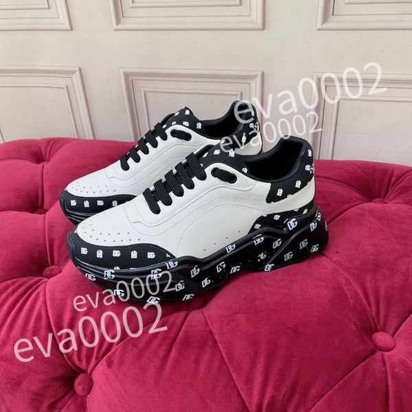 

2023 excellent sneakers men women shoes genuine designer shoes leather trainer fashion sports platform, Black