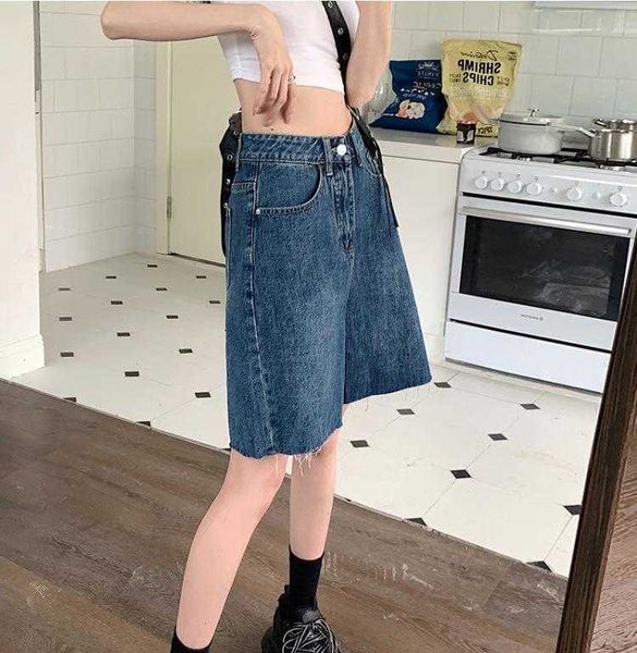 

burrs design denim pants womens jeans spring korean style loose slimming and, Blue