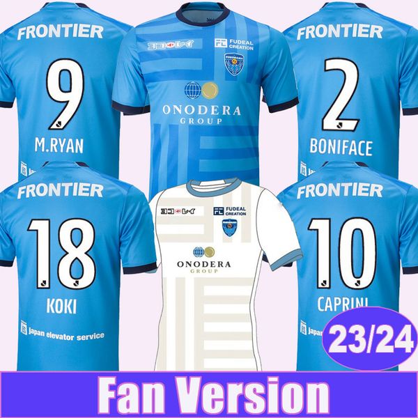 

23 24 yokohama fc hasegawa mens soccer jerseys caprini m.ryan koki ryoya tomoki takumi home away football shirt short sleeve aldult uniforms, Black;yellow