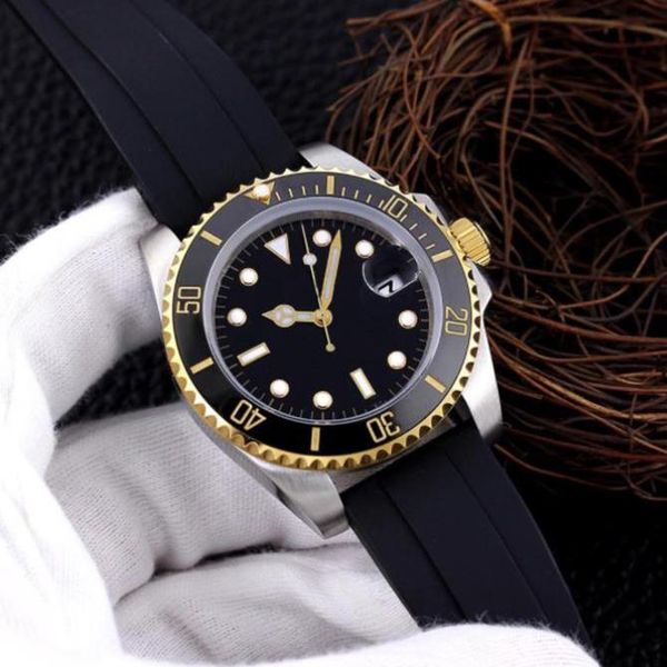 

40mm u1 men's watch black dial master automatic mechanical wristwatch sapphire glass classic folding strap luminous waterproof, Slivery;brown