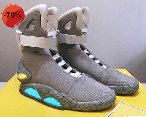 

sneakers led shoes boots dark gray marty mcfly 's lighting up mags black red limited edition air mag back to the future glow in the wit