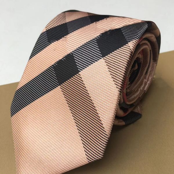 

men's letter silk tie fashion brand design camel lattice jacquard classic printing yarn-dyed handmade woven wedding party business casu, Blue;purple