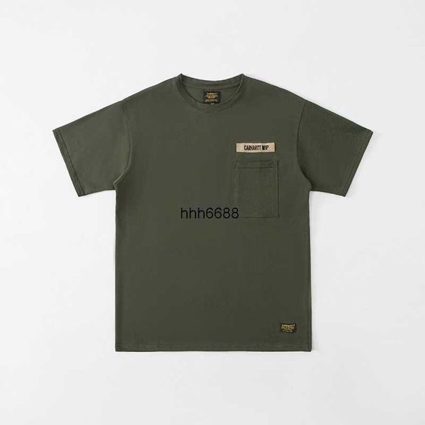 

nq6u 2023 men's and women's fashion t shirt tooling high street brand carhart military style patch pocket short sleeves round neck, White;black