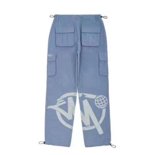 

men's pants minus two cargo harajuku casual loose punk rock straight wide leg trouser streetwear y2k pant retro street trend overalls e, Black