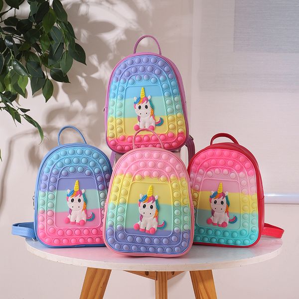 

unicorn silicone backpacks children decompression exterminator pioneer bag