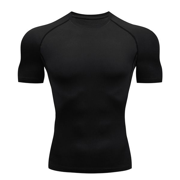 

mens tshirts compression quick dry tshirt men running sport skinny short tee shirt male gym fitness bodybuilding workout black clothing 230, White;black