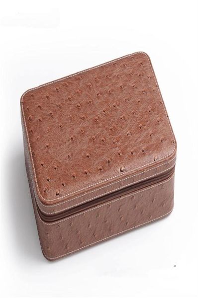 

4 slots pu watch boxes ostrich skin pattern mens watch storage case black jewelry gift box new package travel box c0345903790, Black;blue