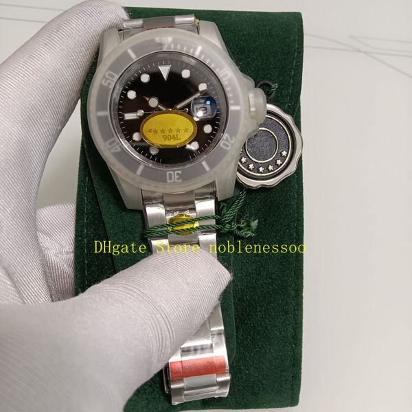 

4 style watch real p real p 904l steel and gift bag mens 40mm black dial ceramic bezel stainless steel bracelet dive sport 5 star 2813 movem, Slivery;brown