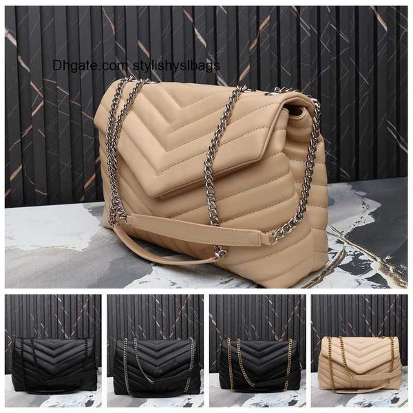 

cross body 5a designer's custom luxury brand bag yce 022 handbag leather cowhide gold or silver chain diagonal shoulder 25cm black tote
