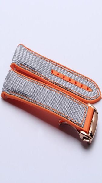 

men orange waterproof diving silicone rubber suture black watch band strap with stainless steel buckle for omega planetocean 22mm9419741, Black;brown