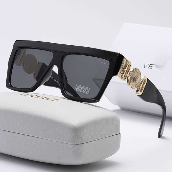 

designer versage sport vercace sunglasses men women sunglass fashion glasses trend glasses slimming sunglasses protection luxury black, White;black