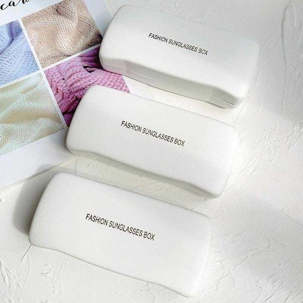 

ins style pure white bronzing glasses case leather sunglasses portable anti