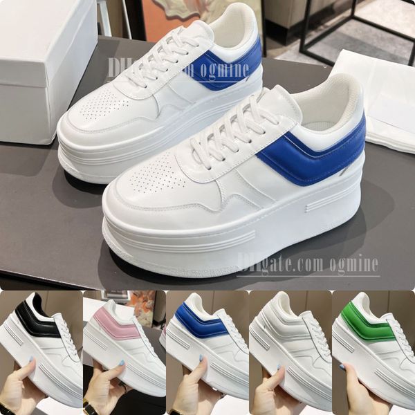 

2023 womens casual shoe fashion designer block sneakers thick bottom and increase high flat platform solid white women shoes 35-40, Black