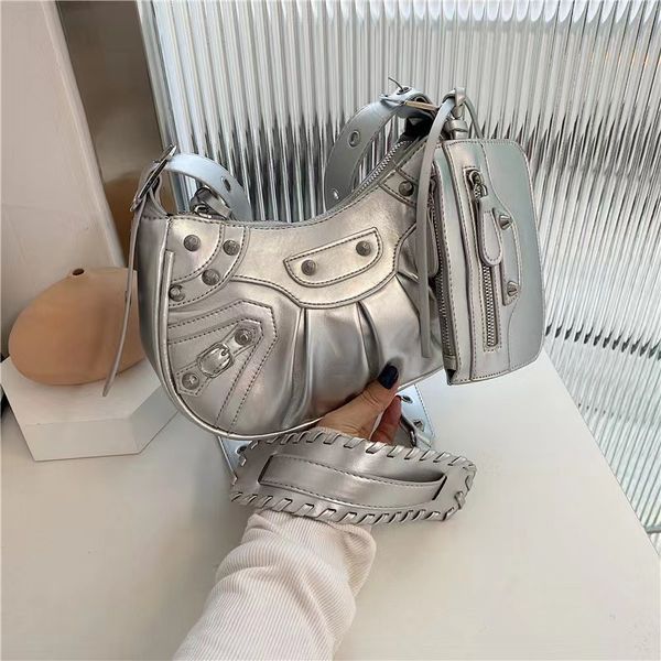 

evening bags luxury brand women rivets shoulder bags desinger ladies soft pu leather satchels handbags half moon hobo without mirrors bags 2