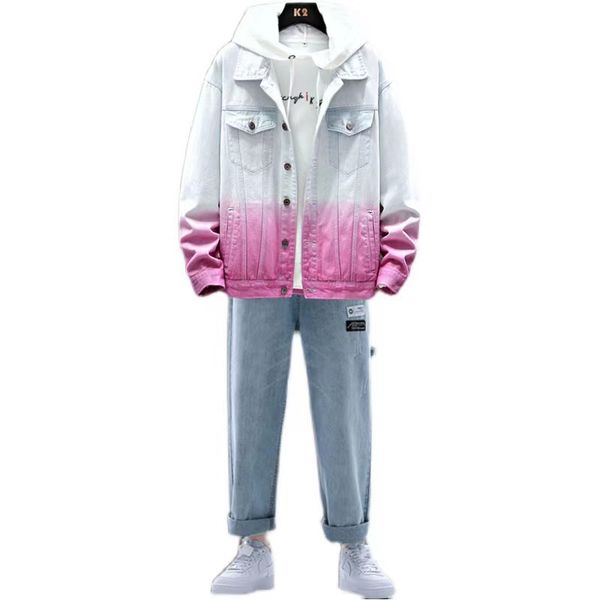 

aab2023 men's tracksuits velvet casual sportswear suit mens european fashion piece set trend sports suits designer wear -3xl, Gray