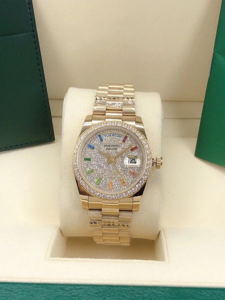 

36mm fashion diamond bezel watch for women 43mm automatic mechanical movement designer watchs couple style stainless steel strap lady wristw, Slivery;golden