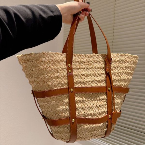 

large capacity summer beach bags vintage tote bag high-quality straw handbags luxury rs totes party travel handbag wholesale