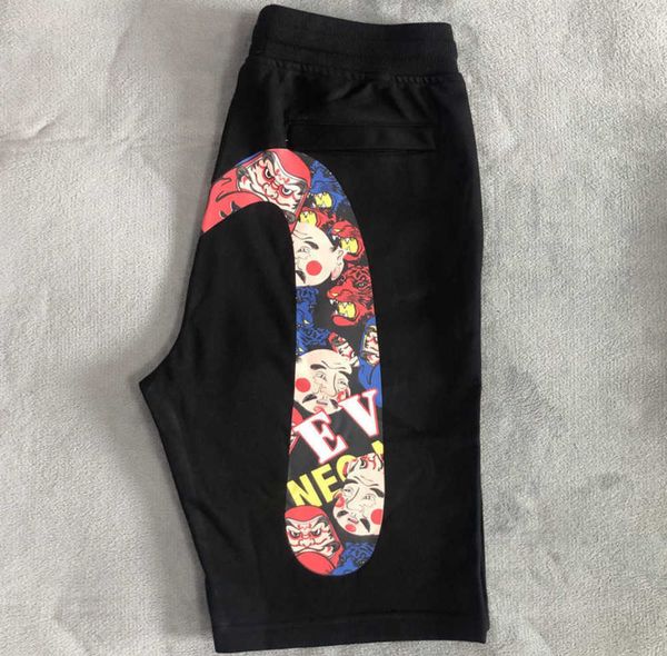 

men s shorts harajuku y2k gyms evisued casual japanese fashion brand m printed wide leg summer clothing 230110, White;black