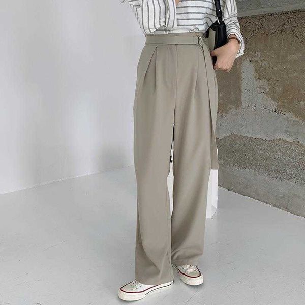 

chic spring and autumn capris solid color draped suit pants womens design high, Black;white