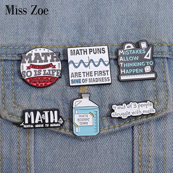 

math student tears enamel pins custom math is hard so is life brooches lapel badges funny puns jewelry gift for kids friends, Gray