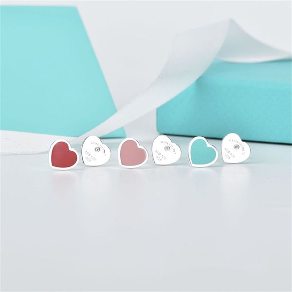 

earrings s925 sterling silver designer stud sweet heart cute for women ol engagement asymmetrical earring jewelry, Golden;silver