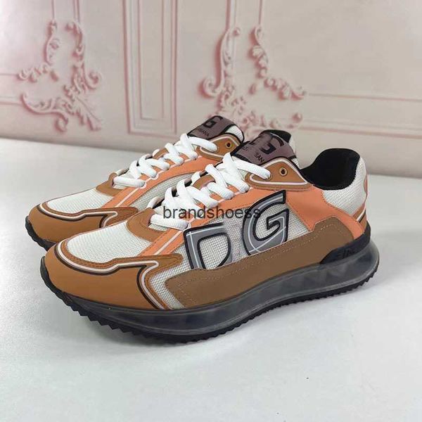 

2023 new dg dad shoes air cushioned thick sole color matching lace up round head casual shoes men's shoe, Black