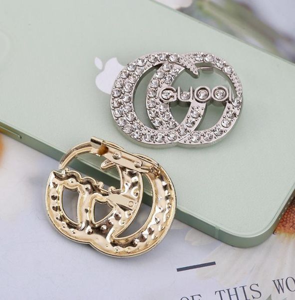 

designer brand luxurys desinger brooch women rhinestone pearl letter brooches suit pin fashion jewelry clothing decoration accessories gifts, Gray
