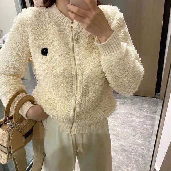 

Woman clothing 2023 Autumn Winter New Embroidery Knitting Thickened Warm Long Sleeve Cardigan Zipper Coat Top Women's Fashion