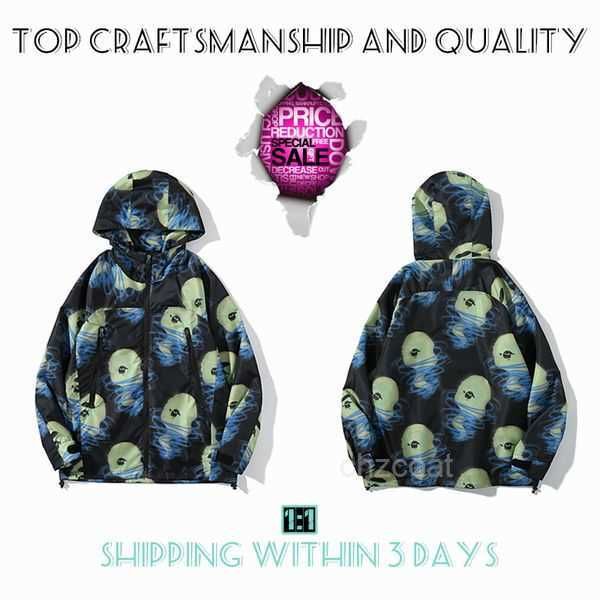 

craftsmanship mens jackets shark mens star spots designers coat varsity co-branding stylist storm ghosts military style camouflage jacket ba, Black;brown