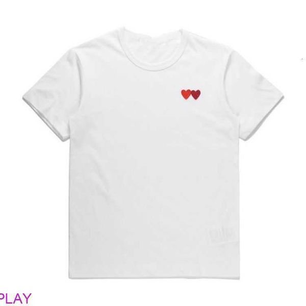 

play mens t shirt designer cdg embroidery red heart commes des casual women s badge quanlity ts cotton short sleeve summer h13 3ehc mj56, White;black