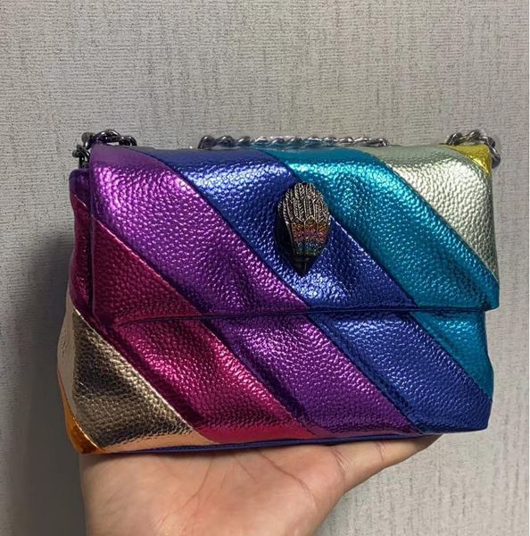 

kurt geiger mini kensington shoulder bags real leather handbag women rainbow cow leather eagle cross body bag 20cm crossbody purse with
