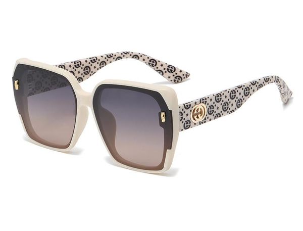 

2023 polarized sunglasses for women dual color gradient sunglasses quality large frame g sunshade and sun protection, White;black