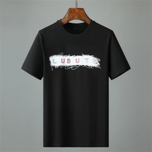 

2023 fashion short sleeve t-shirt men's and women's summer new color letter print crew neck loose cotton t-shirt undershirt, White;black