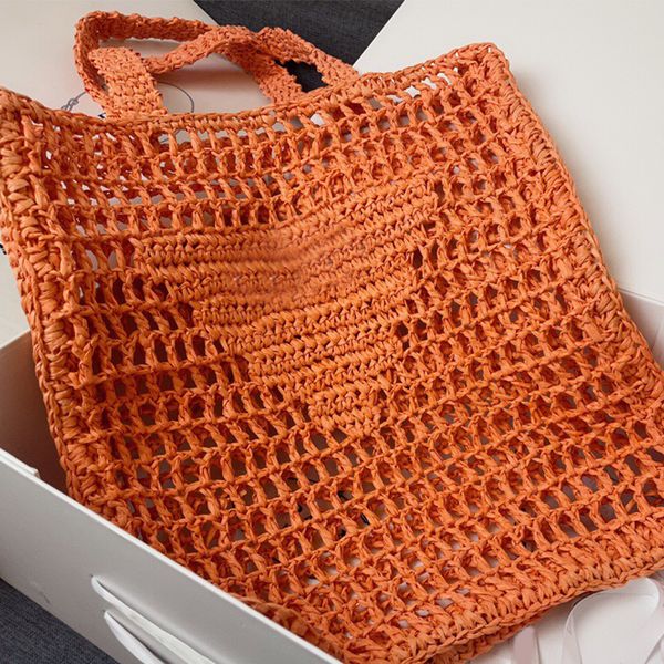 

women coconut fiber tote bag straw shopping bag embroidered letter logo tote bags ladies summer fashion beach crochet pouch