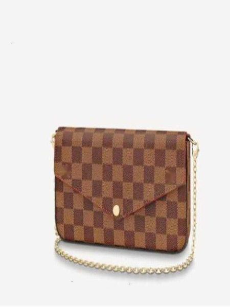

luxury brand l bag n63032 pochette felicie chain bag women handbags bags handles shoulder bags totes evening cross body b idrr, Black;white