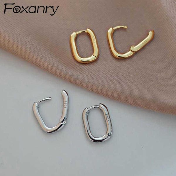 

stud foxanry prevent allergy silver color stud earrings france fashion vintage handmade u-shape circle bride jewelry gifts p230411, Golden;silver