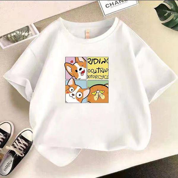 

summer children's t-shirt loose polo shirt fashion brand brown men's children's casual shirt luxury clothing street short sle, Blue