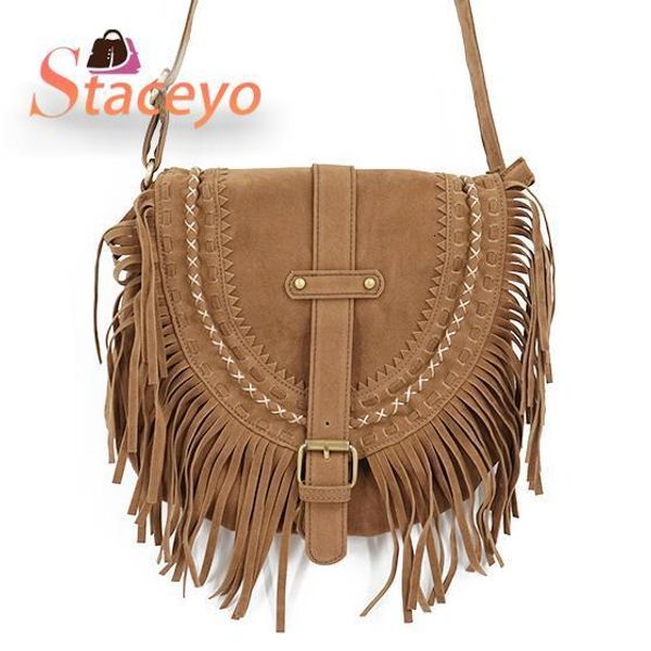 

evening bags women fringed messenger bag faux suede fringe tassel boho hippie gypsy bohemian tribal ibiza style cottage cross body bag 23041