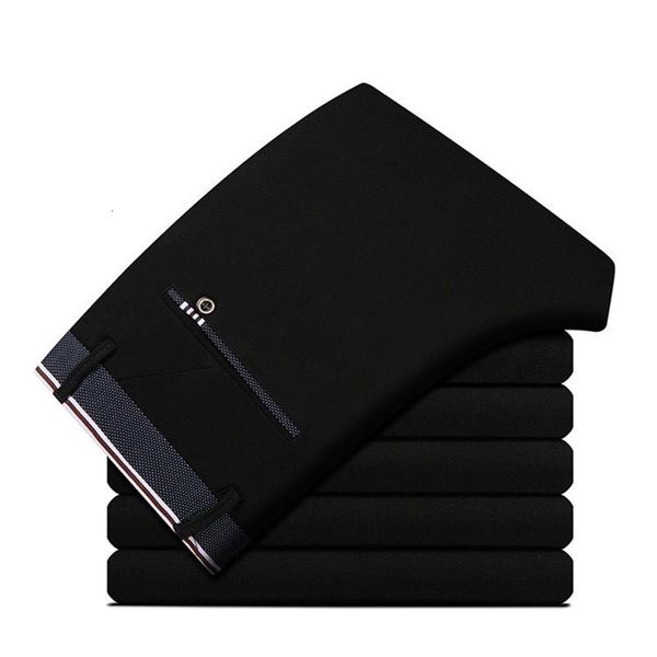 

mens pants spring autumn business suit male summer thin formal solid long dress straight baggy office trousers drop 230414, Black