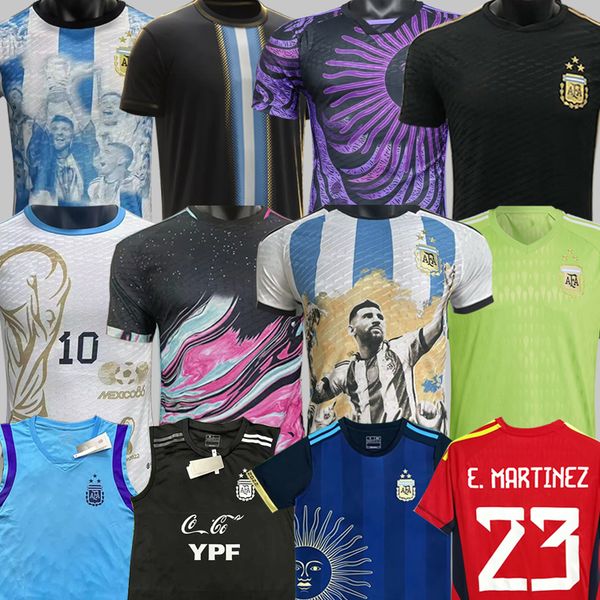 

4XL 22 23 Argentina Soccer Jerseys 2023 2024 cup final Eagle champion kids kit GOMEZ Signed version Player MARTINEZ goalkeeper Special training vest Football Shirts, Agenting 23-24 speical